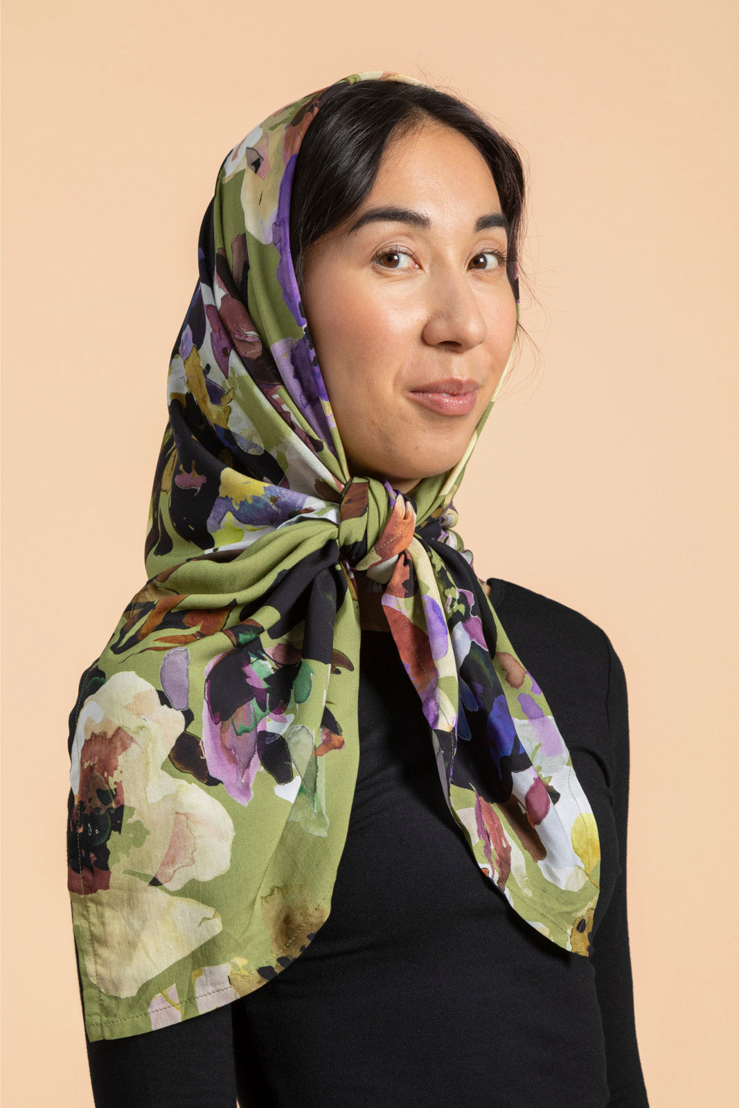 Naisten vihreä viskoosihuivi