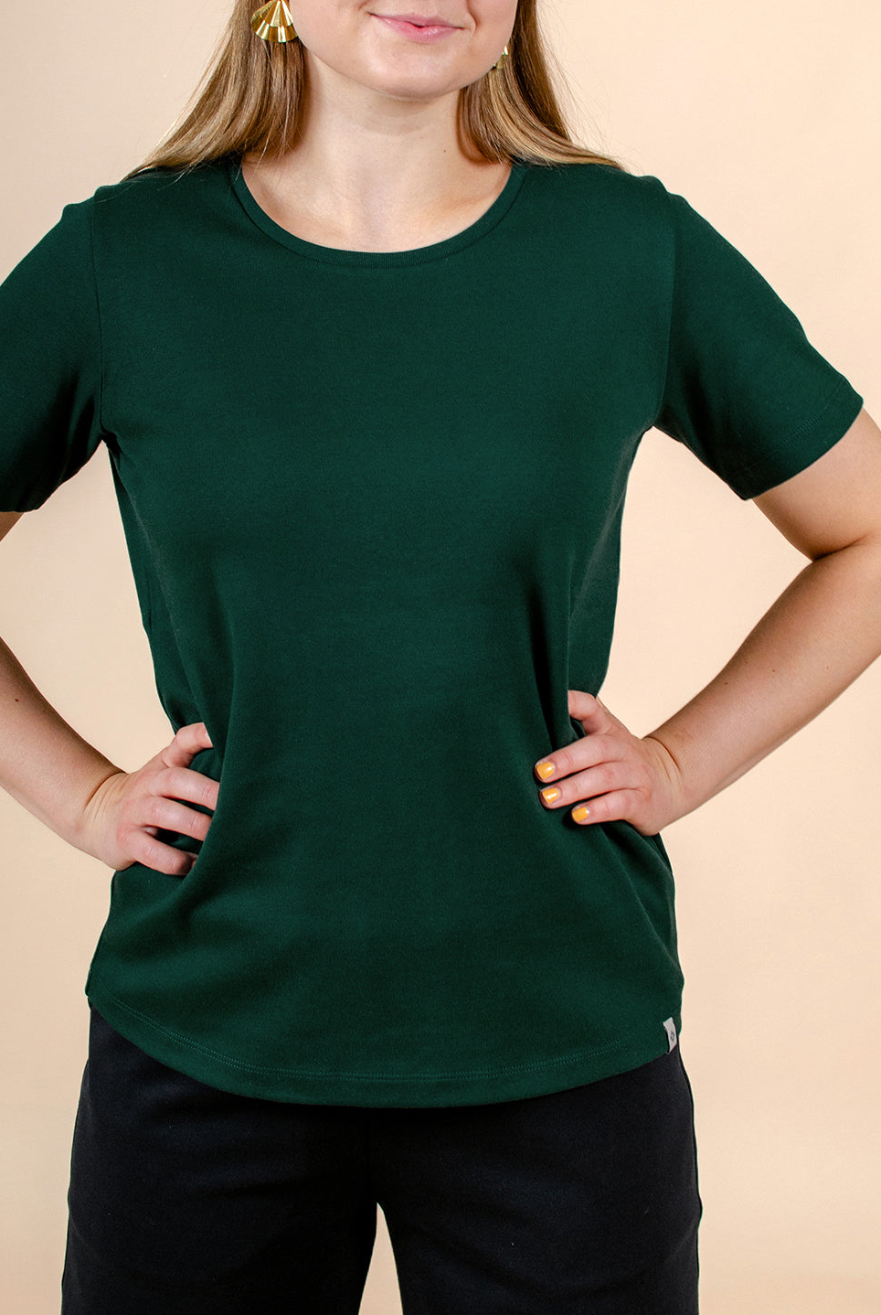 The T-shirt, Dark Green | modelheight:162, size:XS