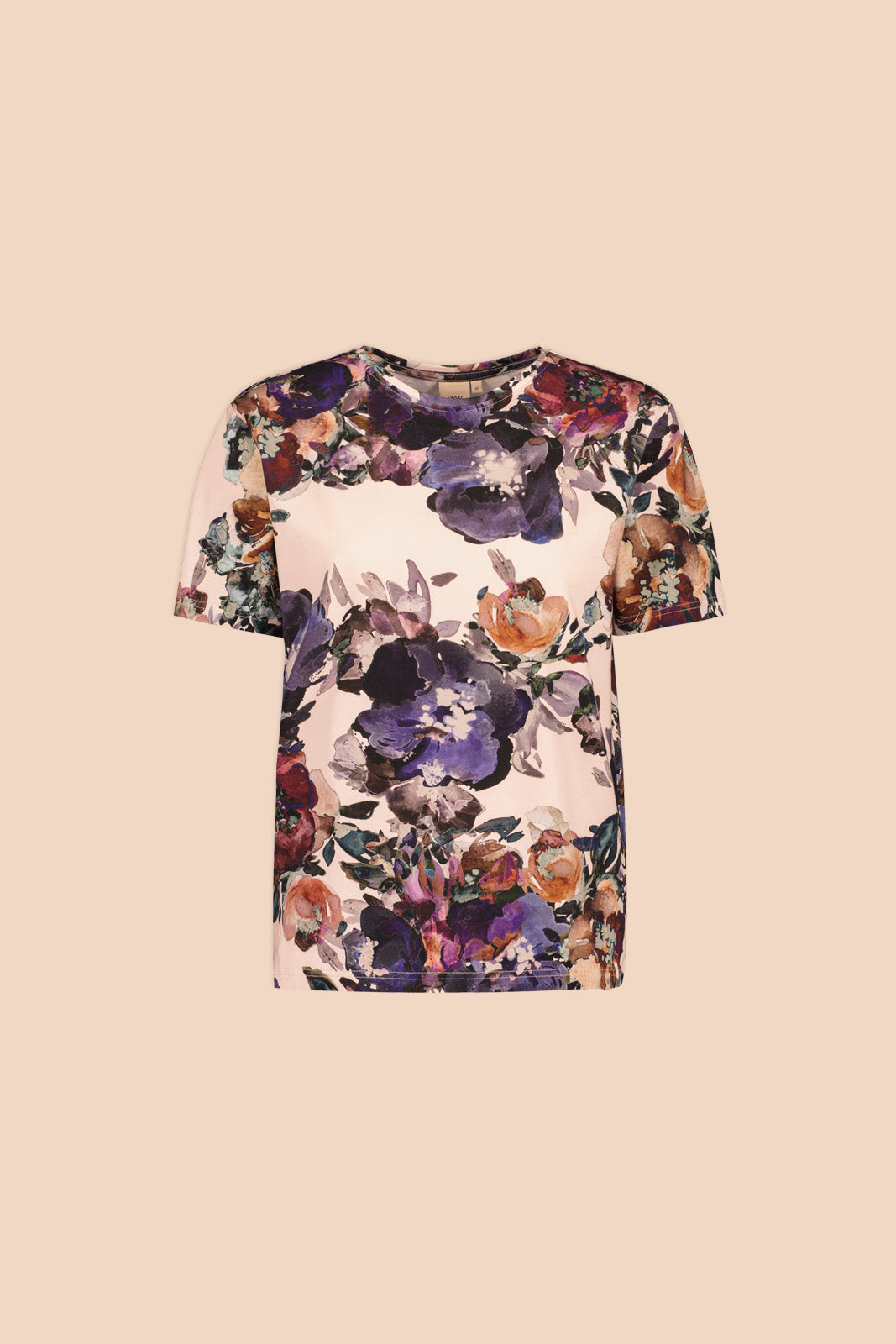 Naisten t-paita kukkakuosilla