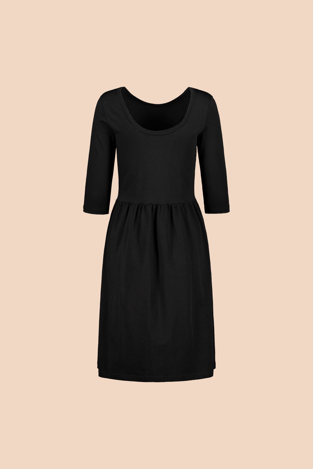 Naisten musta puuvillamekko