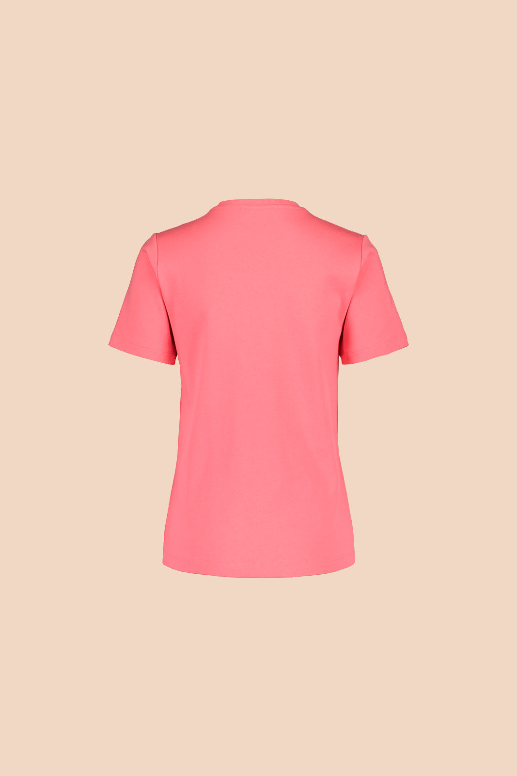 Naisten pinkki puuvillainen t-paita