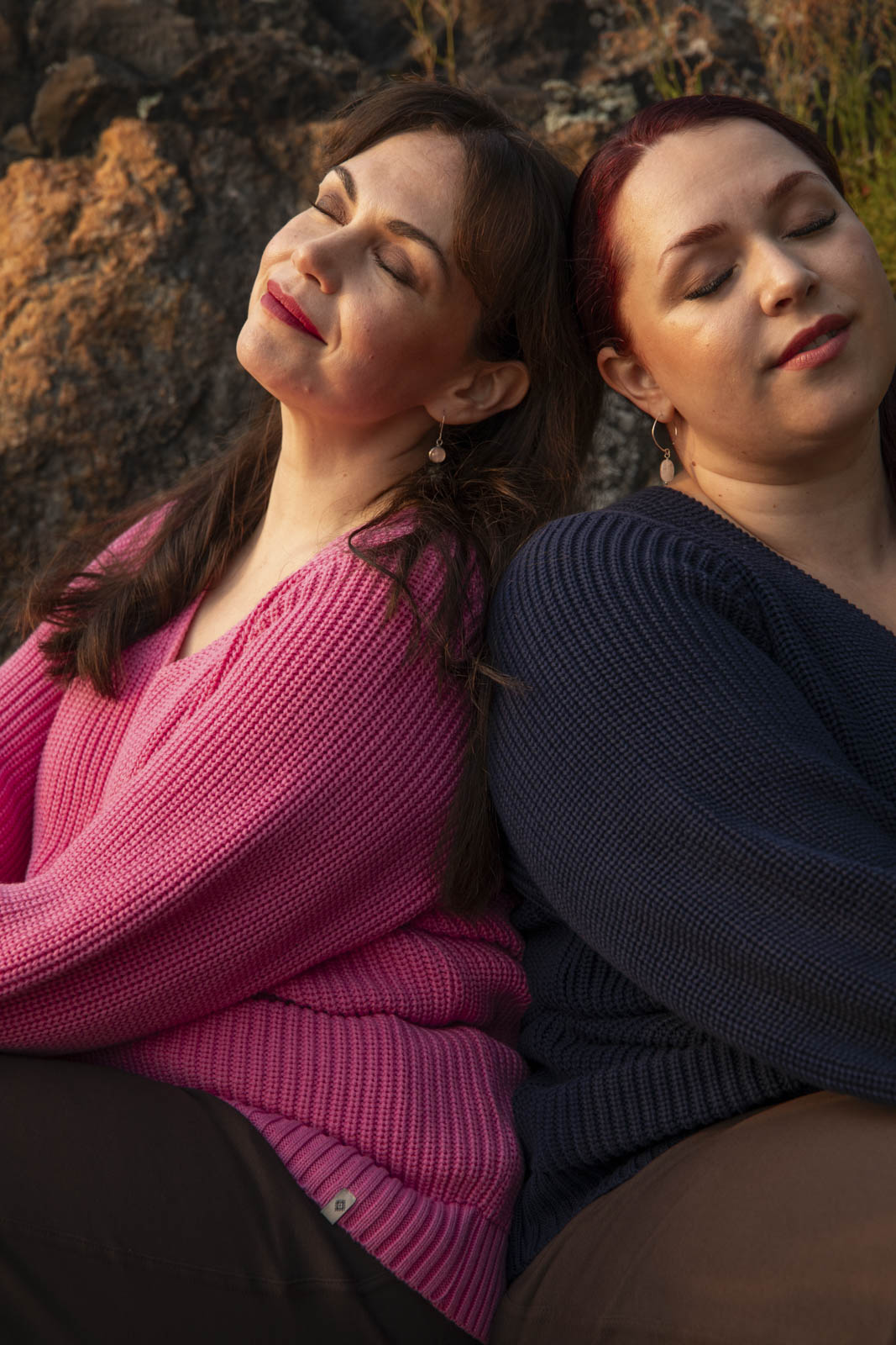 Naisten pinkki puuvillaneule