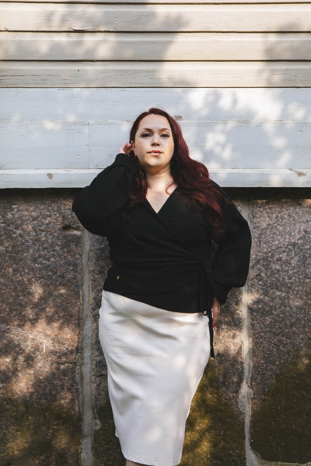 naisten villa kietaisuneule | modelheight:159, size:XL