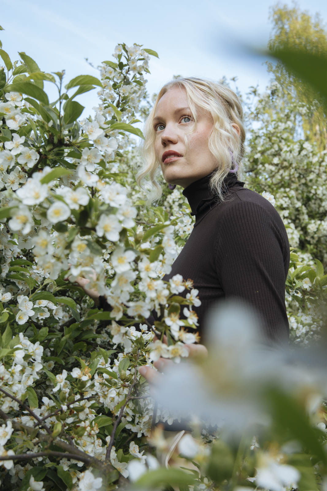 Naisten ruskea pitkähihainen poolopaita