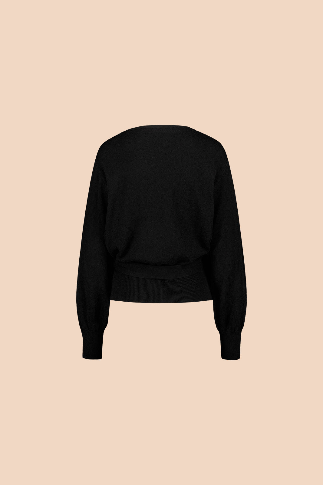 Naisten musta kasmir-villa-kietaisuneuletakki