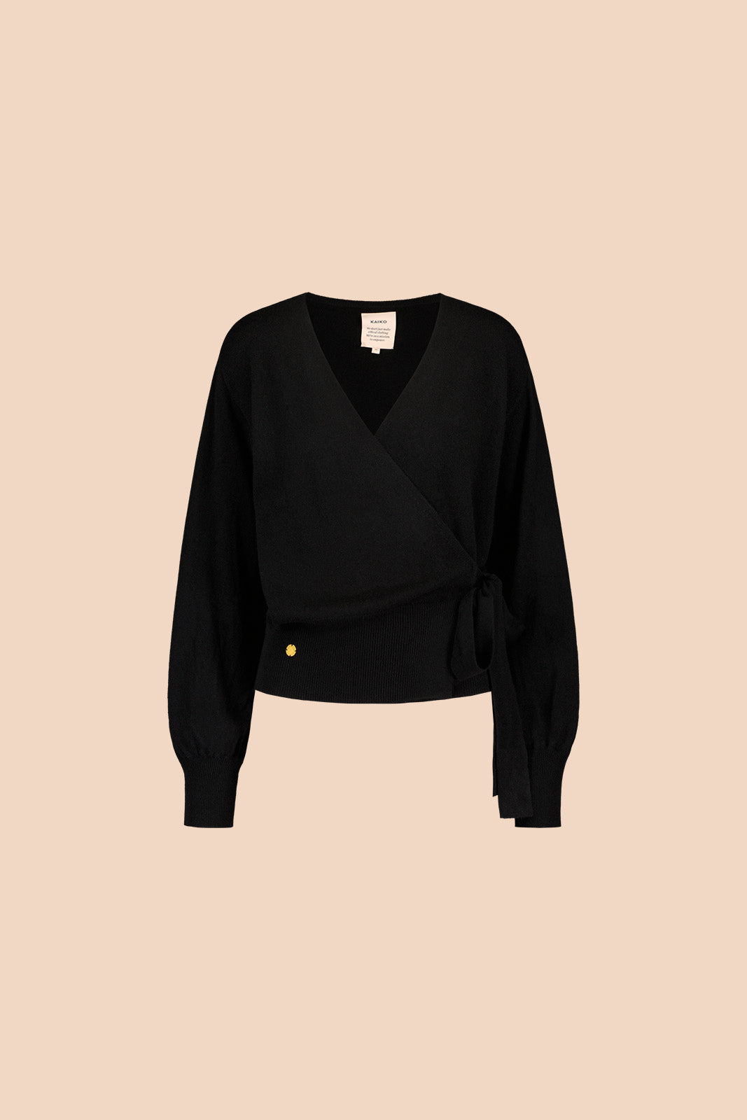 Naisten musta kasmir-villa-kietaisuneuletakki