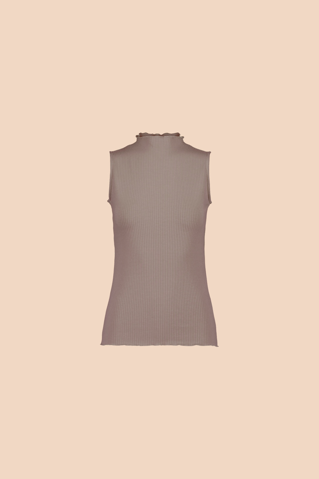 Naisten ruskea puuvillainen ribbitoppi