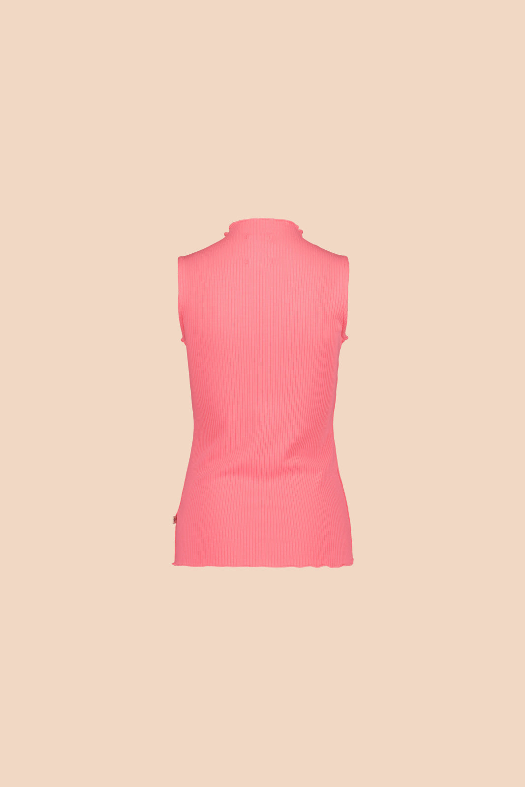 Naisten pinkki puuvillainen ribbitoppi