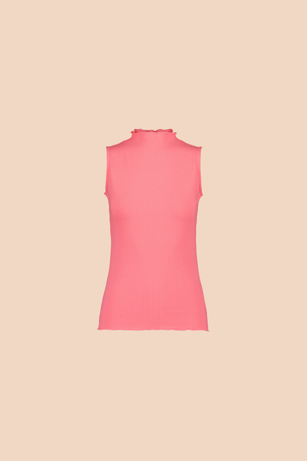 Naisten pinkki puuvillainen ribbitoppi