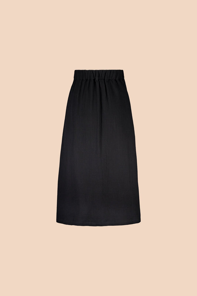 Button Skirt, Black - Kaiko Clothing Company Oy