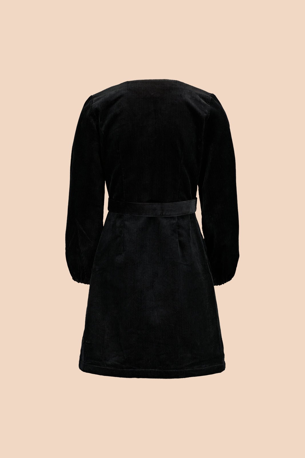 Naisten musta samettinen kietaisumekko