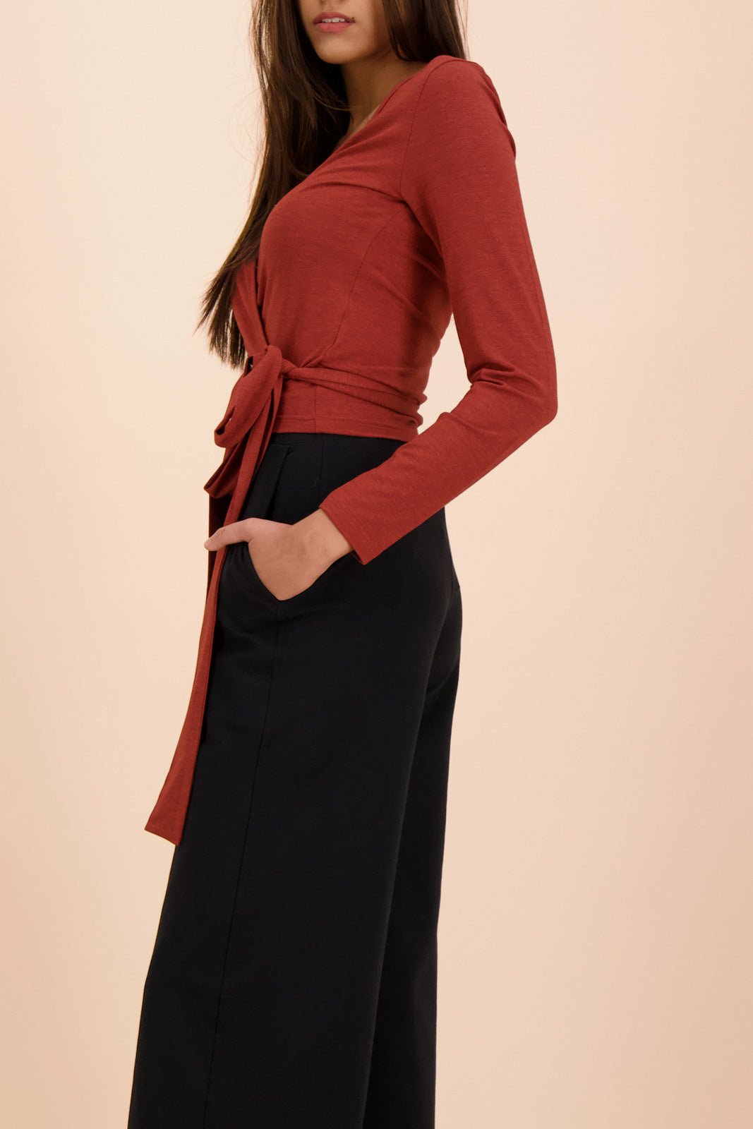 Wrap Top, Rosewood - Kaiko Clothing Company Oy