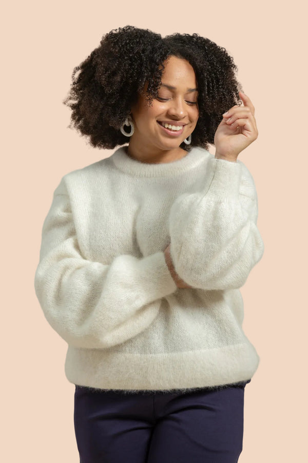 Alpaca Mohair Jumper, Oyster