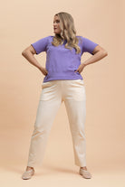 Naisten kermanvalkoiset siistit housut