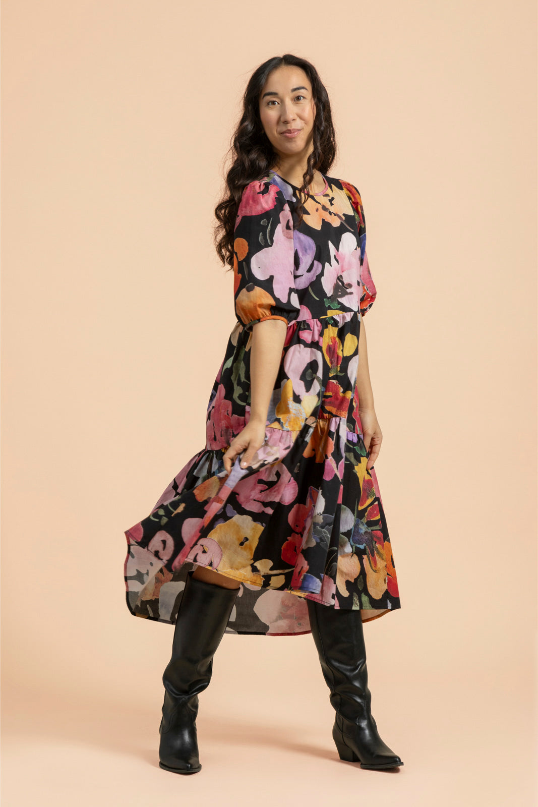 Tiered Midi Dress, Wild Lea – KAIKO