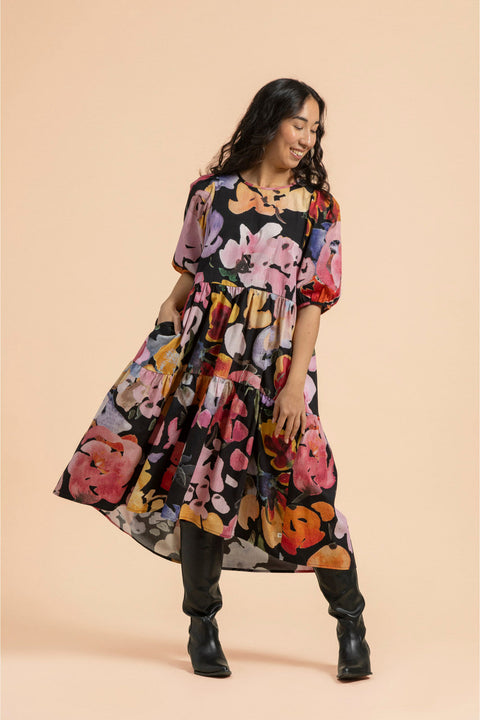 Tiered Midi Dress, Wild Lea – KAIKO