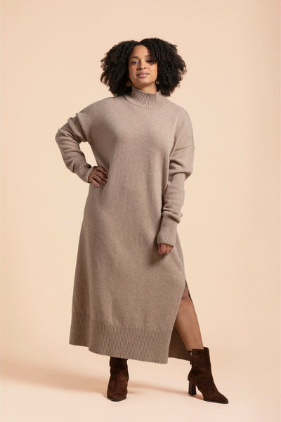 Kaiko-Wool-Midi-Dress-Taupe-