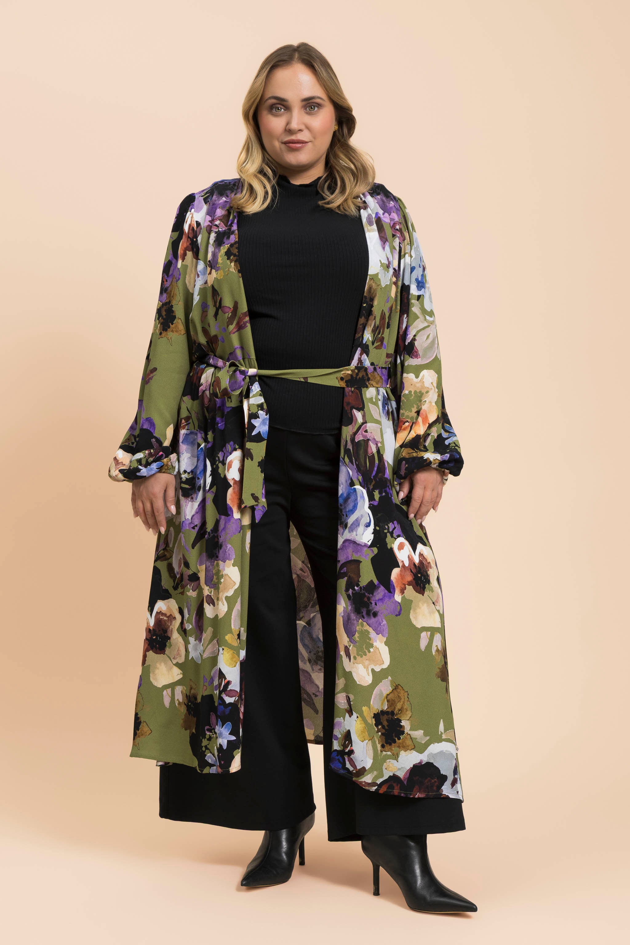 Wrap Midi Dress, Olive Anemone – KAIKO