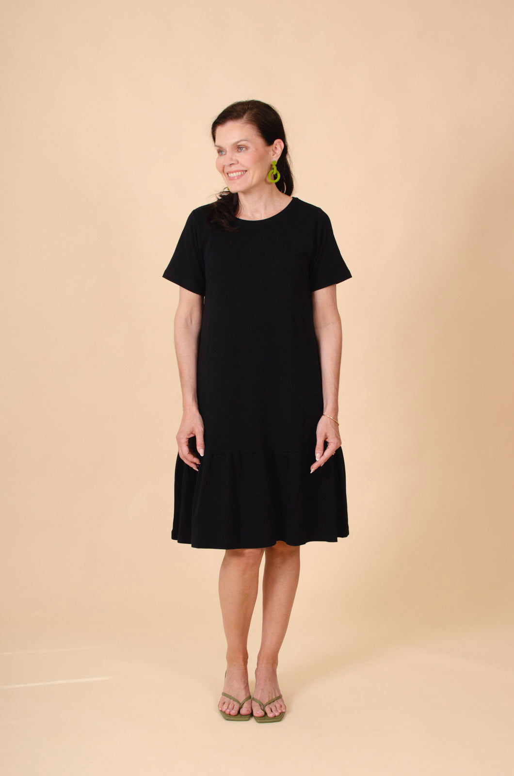 Ruffle T-shirt Dress, Black – KAIKO