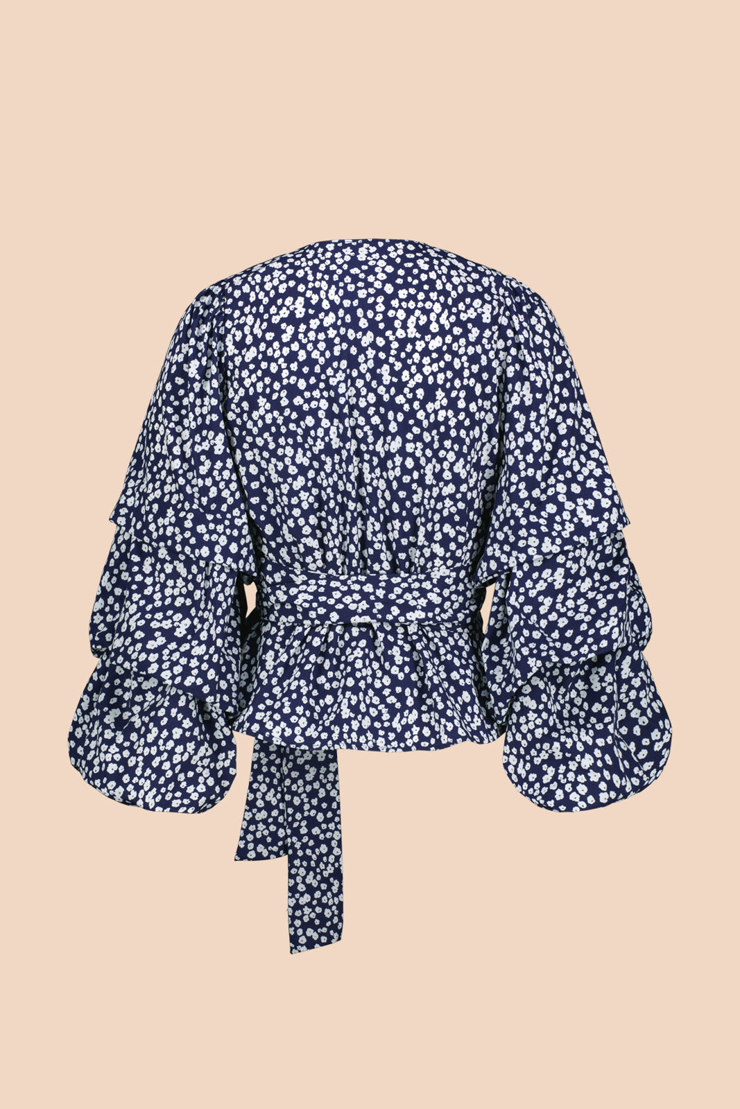 Volume Sleeve Blouse, Flora Navy – KAIKO
