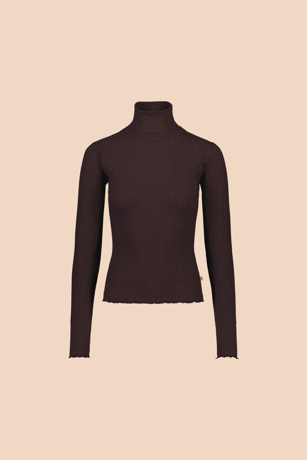 Sims Polo Shirt Female Rib Rollneck, Chocolate – KAIKO