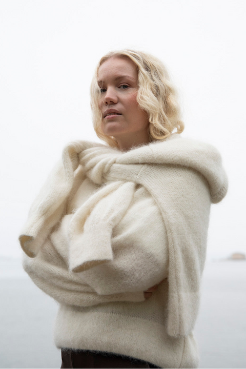 Alpaca Mohair Jumper, Oyster – KAIKO