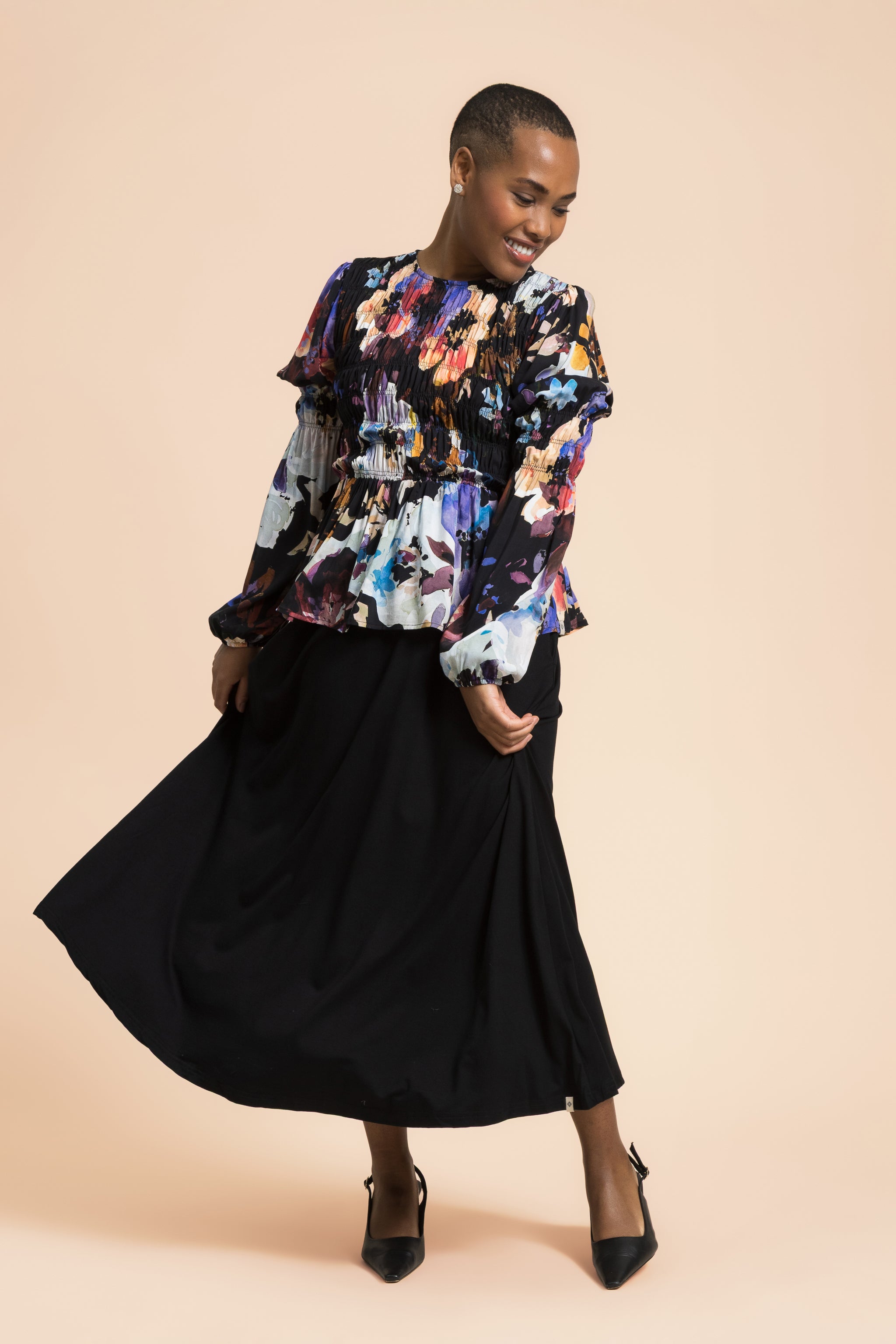 Soft Midi Skirt, Black – KAIKO