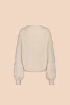 Naisten valkoinen alpakka-mohair-neulepaita