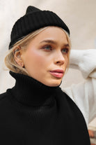 Naisten musta merinovillainen pipo