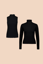 Rib Top & Rollneck -pakkaus, Black - Kaiko Clothing Company Oy