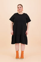 Ruffle T-shirt Dress, Black - Kaiko Clothing Company Oy