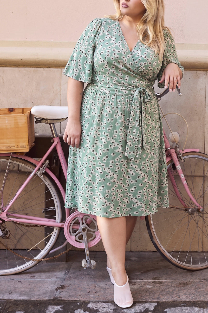 Sway Wrap Dress, Daisy Sage