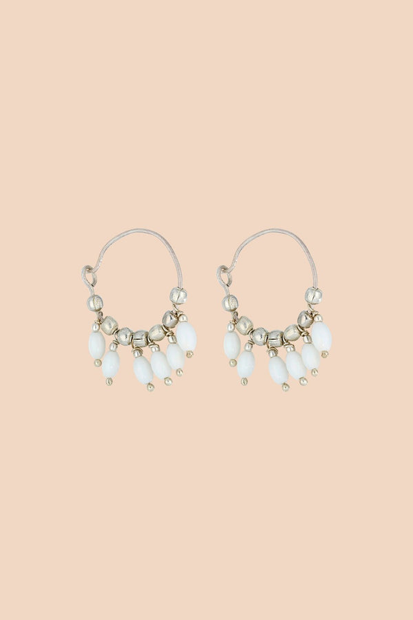 Athena Earrings, White - Kaiko Clothing Company Oy