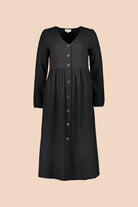 Button Dress, Black - Kaiko Clothing Company Oy