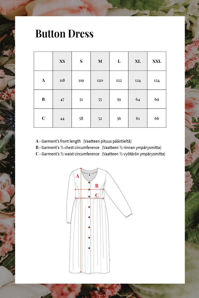 Button Dress, Indigo Wind - Kaiko Clothing Company Oy