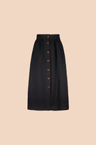 Button Skirt, Black - Kaiko Clothing Company Oy