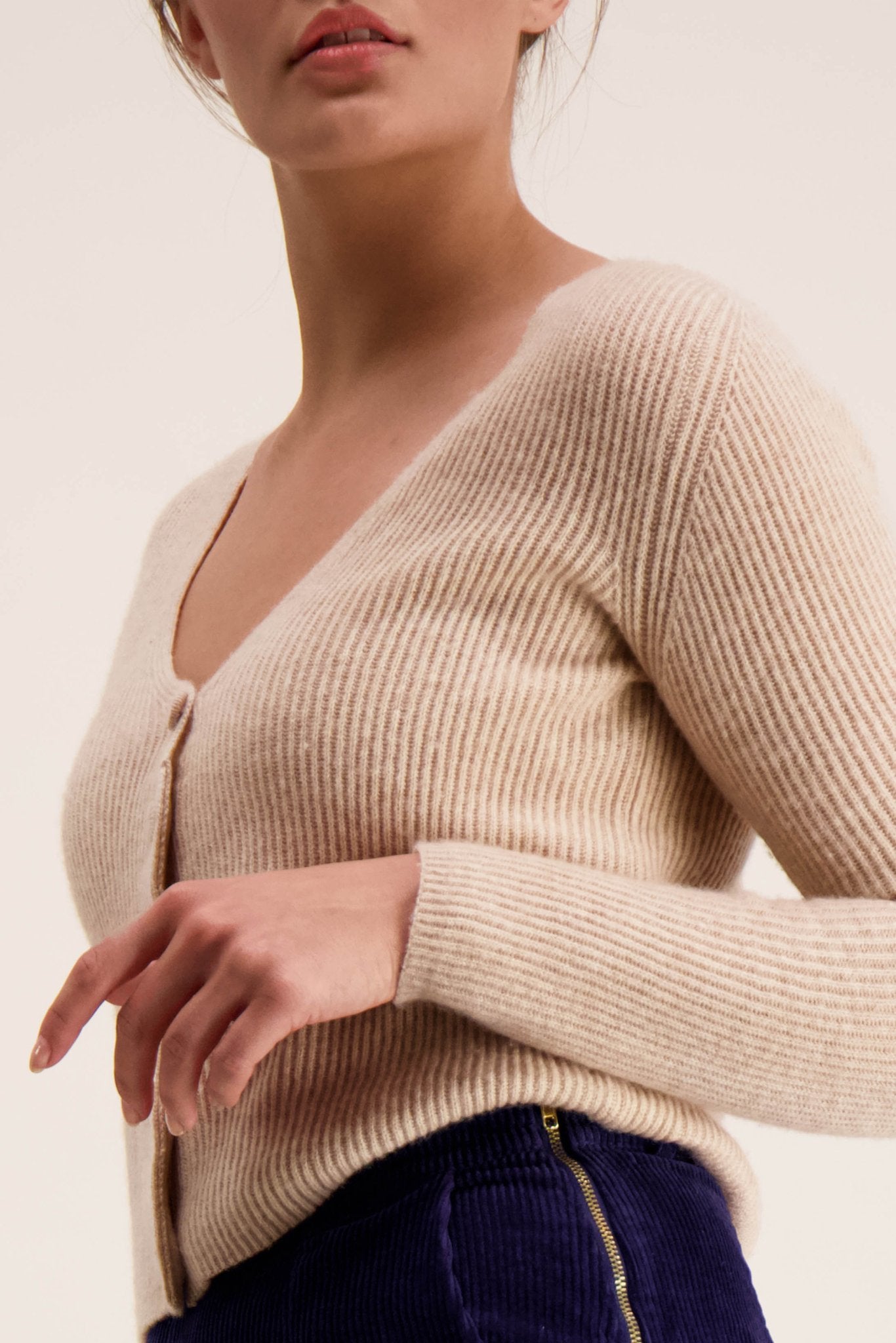 Cashmere Cardigan, Hay - Kaiko Clothing Company Oy