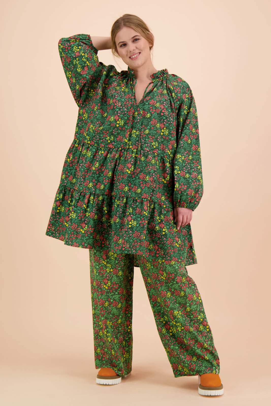 Flowy Trousers, Green Meadow - Kaiko Clothing Company Oy