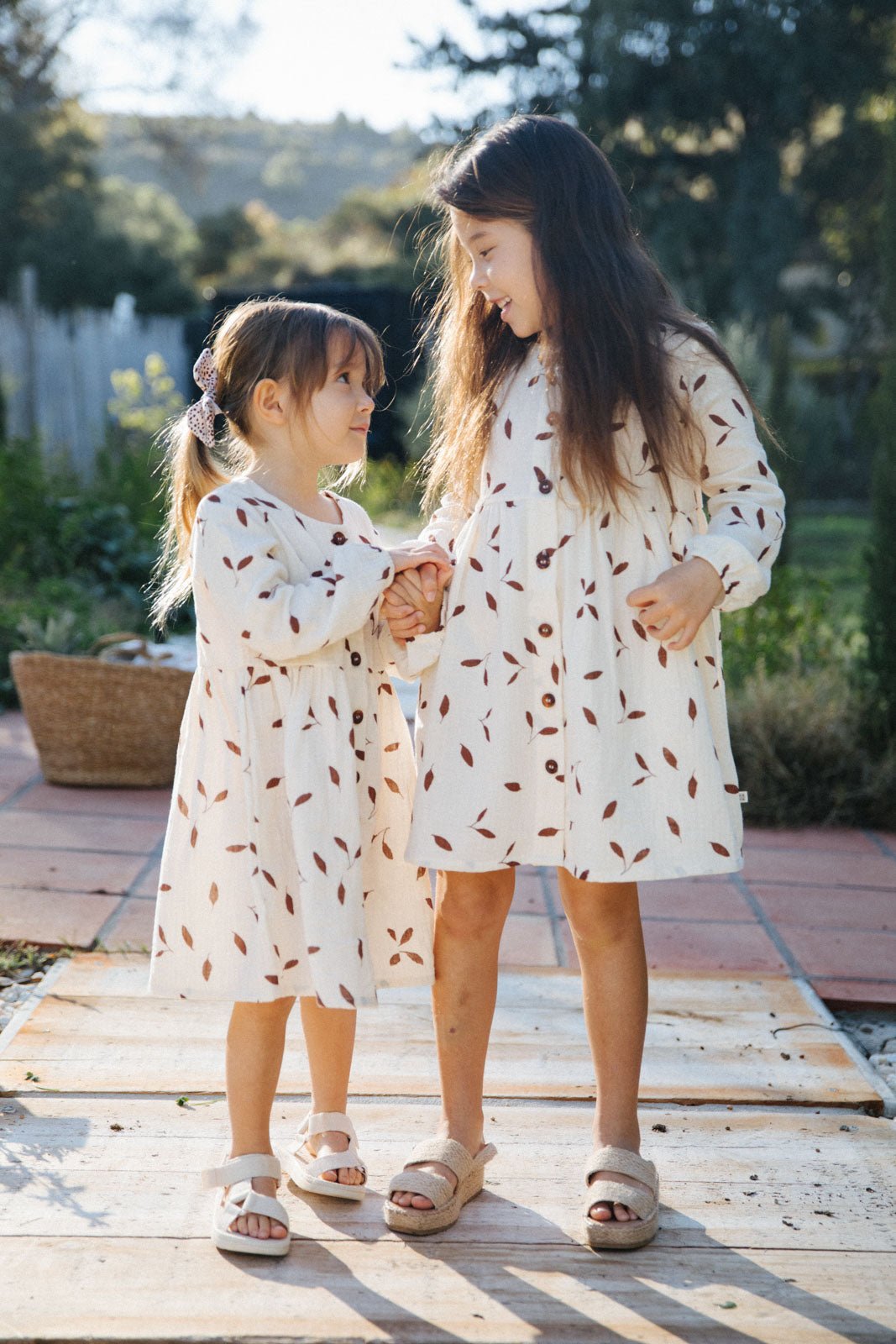 Kid's Wind Button Dress, Sand - Kaiko Clothing Company Oy