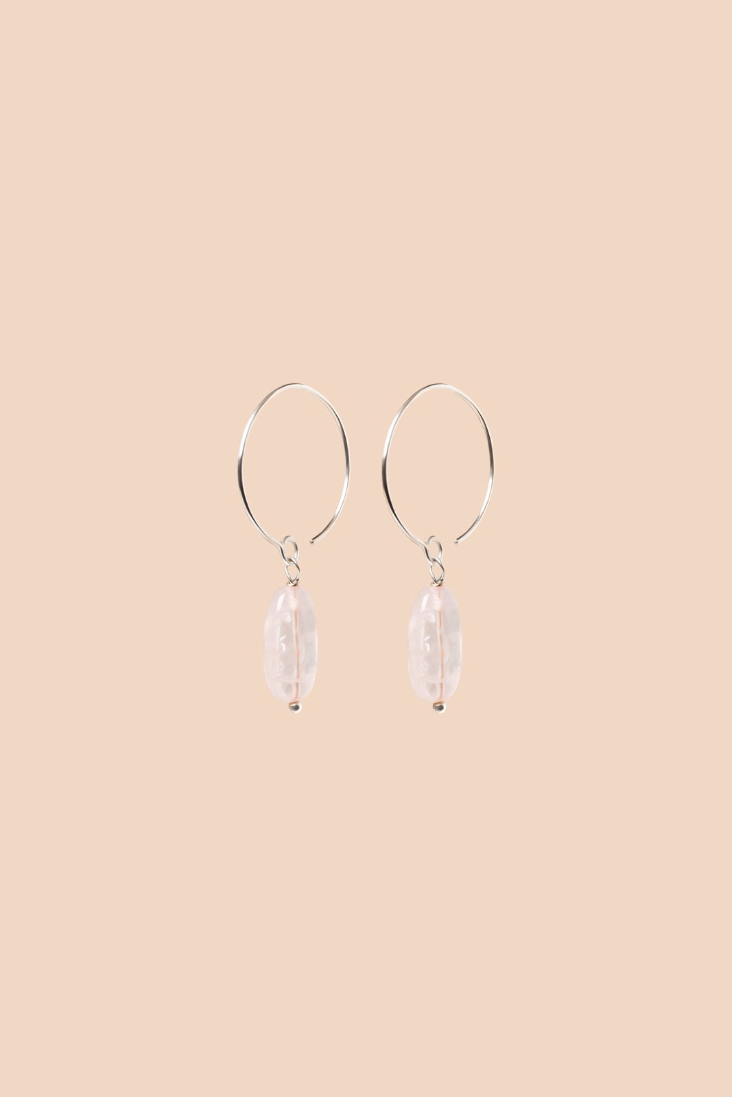 Luna Earrings, Rose Quartz - Kaiko Clothing Company Oy