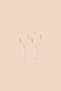 Luna Earrings, Rose Quartz - Kaiko Clothing Company Oy