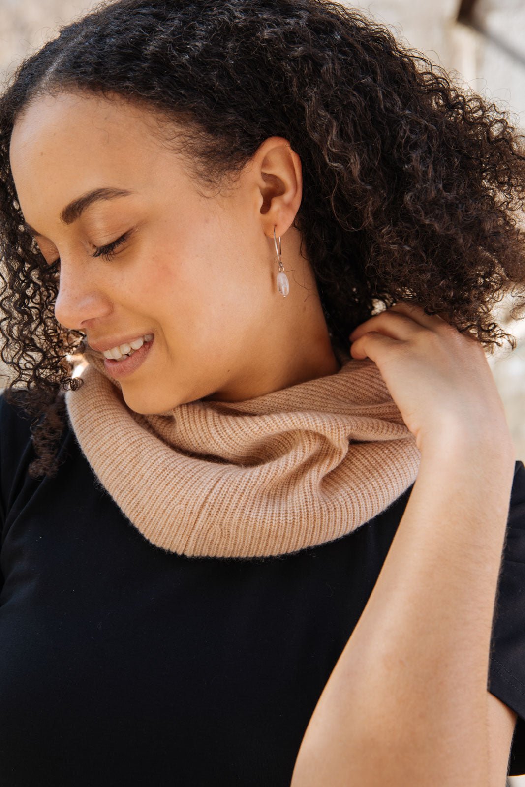 Luna Earrings, Rose Quartz - Kaiko Clothing Company Oy