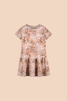 PRE-ORDER: Frill T-Shirt Dress, Copper Bambi - Kaiko Clothing Company Oy