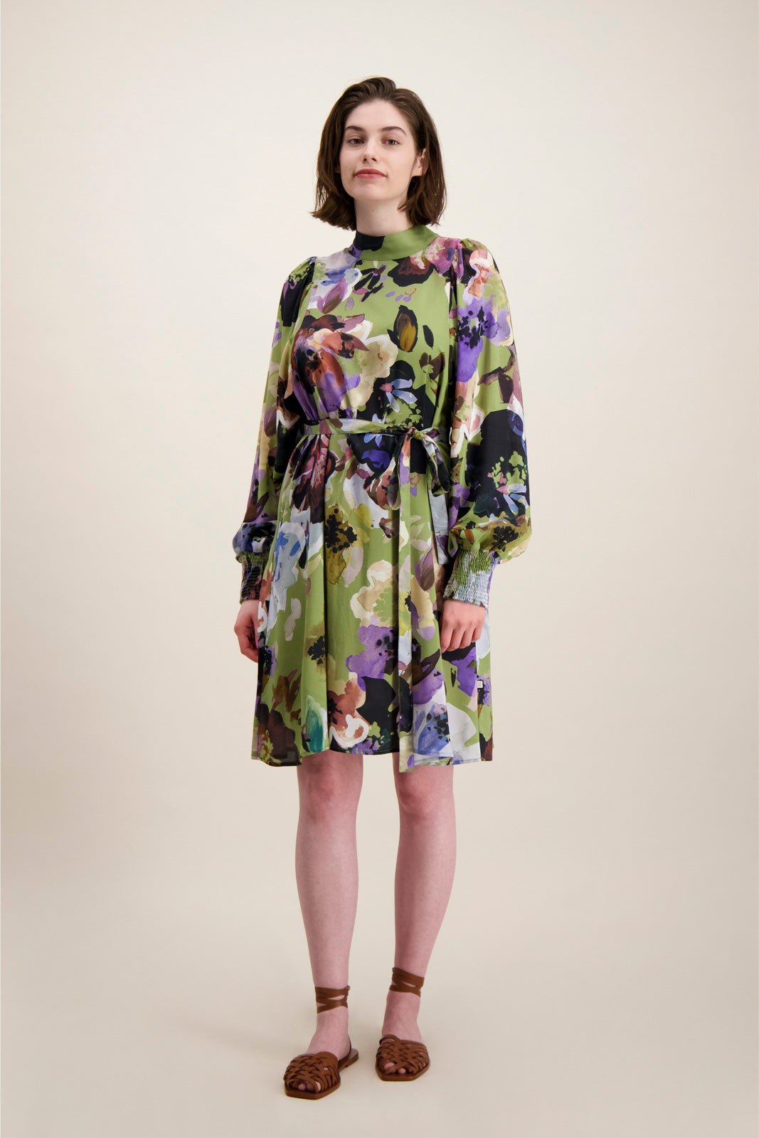 Puff Dress, Olive Anemone - Kaiko Clothing Company Oy