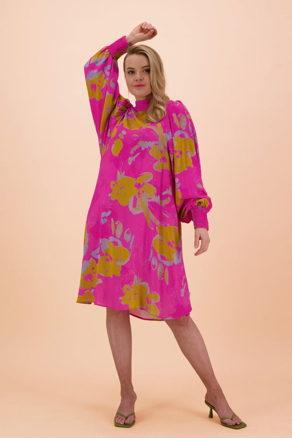 Puff Dress, Super Pink - Kaiko Clothing Company Oy