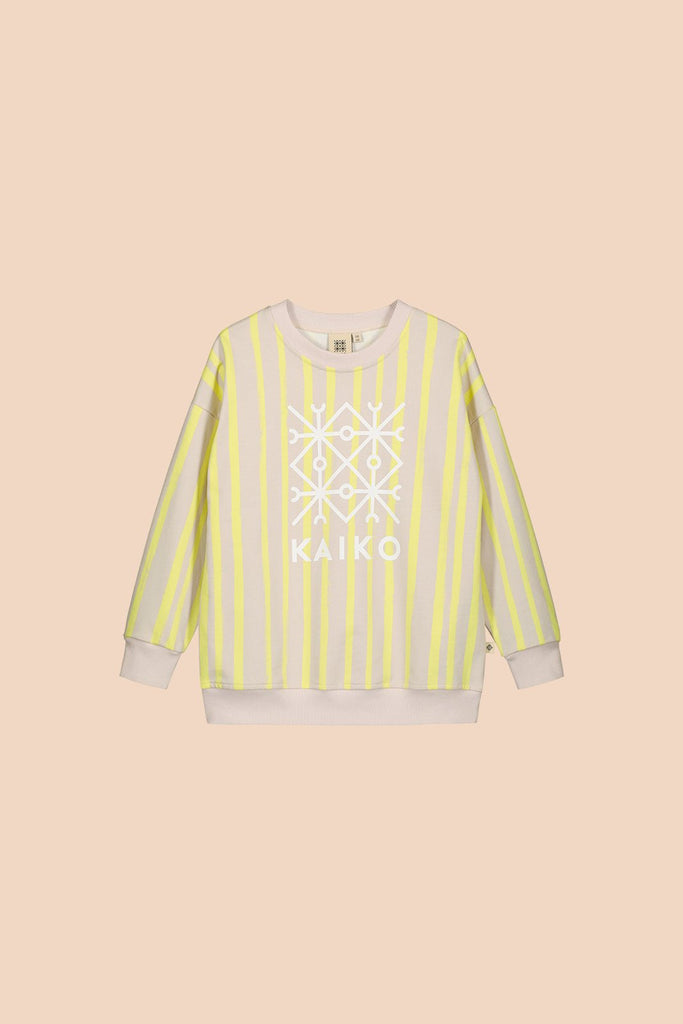 Relaxed Sweatshirt, Boho Stripe Citrus - Kaiko Clothing Company Oy