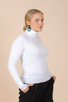 Rib Rollneck, White - Kaiko Clothing Company Oy