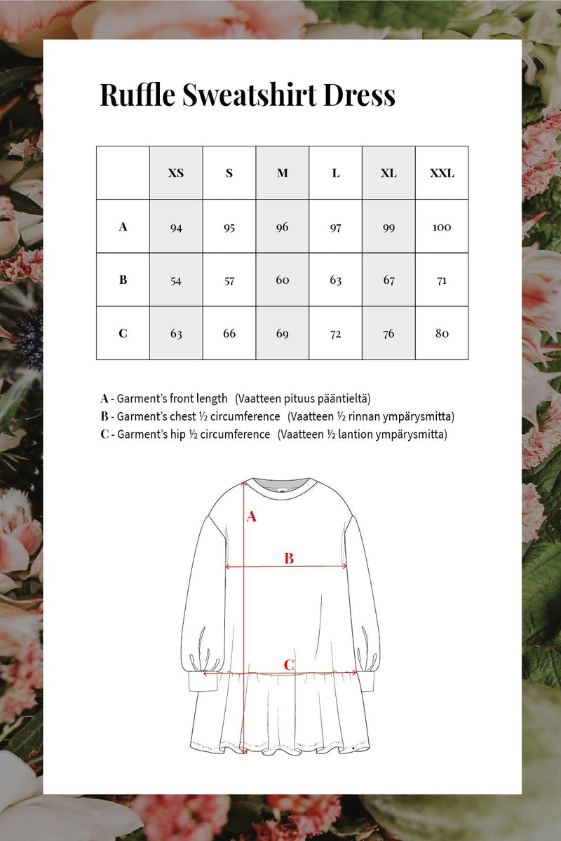 Ruffle Sweatshirt Dress, Black - Kaiko Clothing Company Oy