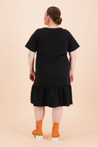 Ruffle T-shirt Dress, Black - Kaiko Clothing Company Oy