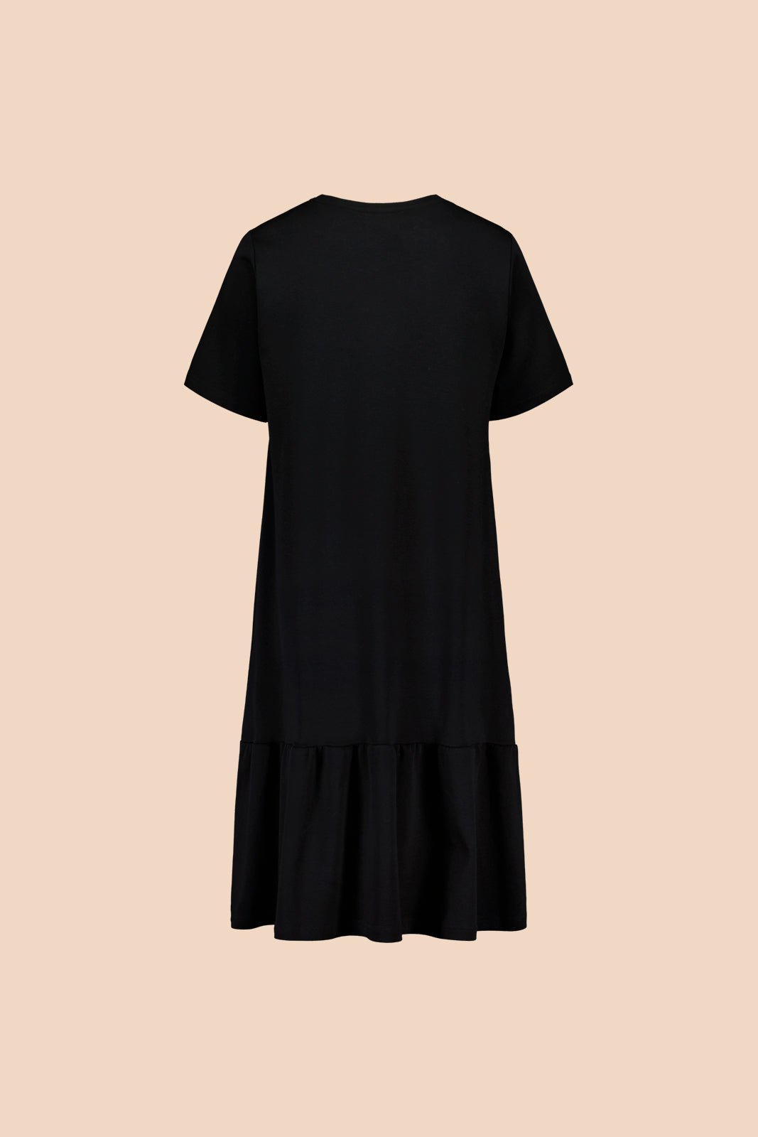 Ruffle T-shirt Dress, Black - Kaiko Clothing Company Oy